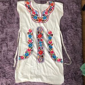 Embroidered Linen Dress